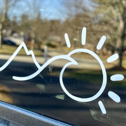Mount And Sun Car Stickers Sunrise Decorative Style Vinyl Decals For Audi A3 8P, Tesla Model 3, BMW E46, Kia (ONLINE ORDER ONLY)
