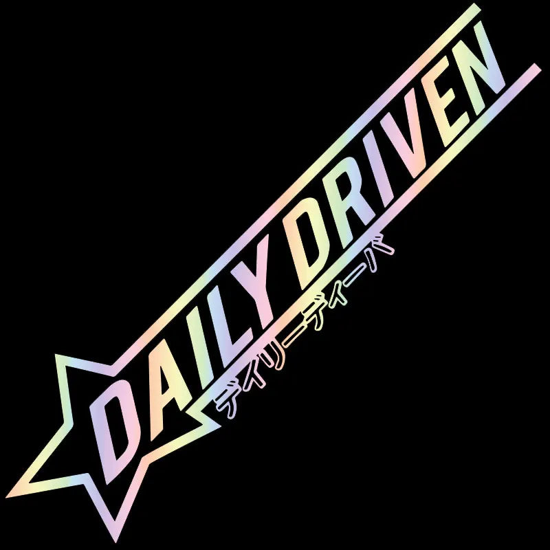 Daily Driver Car Sticker Personalized Creative Letters The Windshield Flag Graphics Low Profile JDM Decoration Vinyl Decals (ONLINE ORDER ONLY)