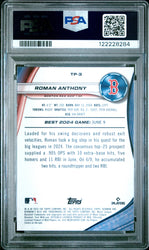 Graded 2024 Topps Bowmans Best Roman Anthony #TP3 Top Prospects Rookie RC Baseball Card PSA 8 Near Mint (ONLINE ORDER ONLY)
