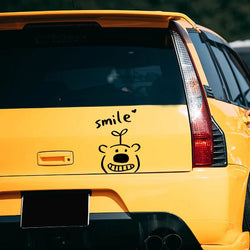 Smiling Bear Cartoon Sticker Car Sticker  Vinyl Decals - For Cars, Trucks, Walls, Laptops, Windows, Motorcycles, Bumpers (ONLINE ORDER ONLY)
