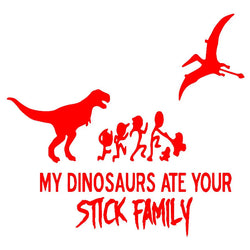 Dinosaurs Eat Sticks Family Car Stickers Decorate Windshields Laptop Tablets Waterproof Sun Protection Fun Stickers Vinyl Decals (ONLINE ORDER ONLY)