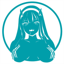 Zero Two ECCHI | Darling In The | FRANXX Car Sticker Sexy The Devil Anime Beautiful Girl Stickers Auto Parts Window Vinyl Decals (ONLINE ORDER ONLY)