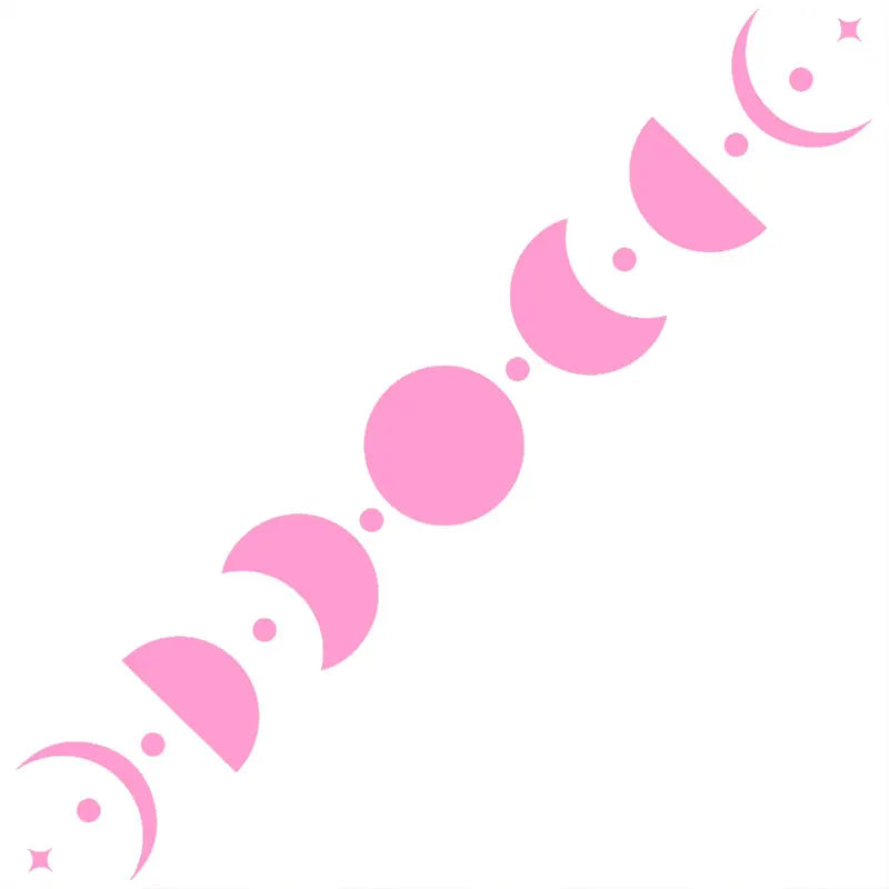 50CM Car Sticker Moon Phase Line Row Stars Rear Glass Mystery Witch Stickers Windshield Banner Decoration Vinyl Decals (ONLINE ORDER ONLY)