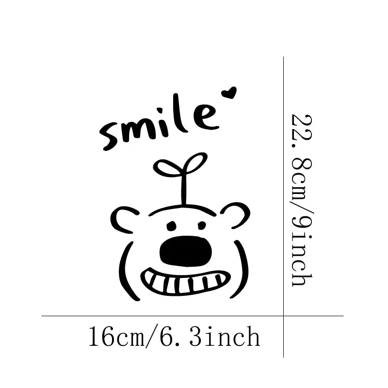 Smiling Bear Cartoon Sticker Car Sticker  Vinyl Decals - For Cars, Trucks, Walls, Laptops, Windows, Motorcycles, Bumpers (ONLINE ORDER ONLY)