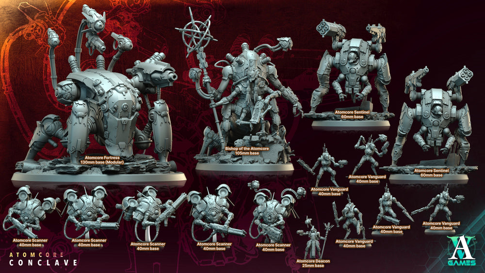 3D Printed Archvillain Games Atomcore Deacon Atomcore Conclave 28 32mm D&D (Online Only)