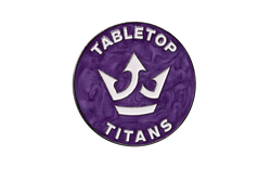 Tabletop Titans | Purple | Wargaming Tape Measure | Baron's Coin™ Compatible