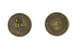 Pirate Ships Themed Gaming Coins - Medium 25mm (12-Pack) (ONLINE ORDER ONLY)
