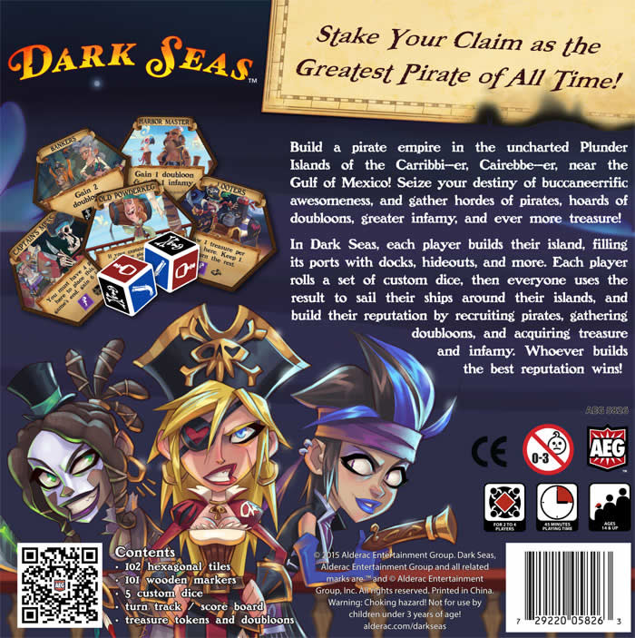 AEG5826 Dark Seas Tile Game Alderac Entertainment (ONLINE ORDER ONLY)