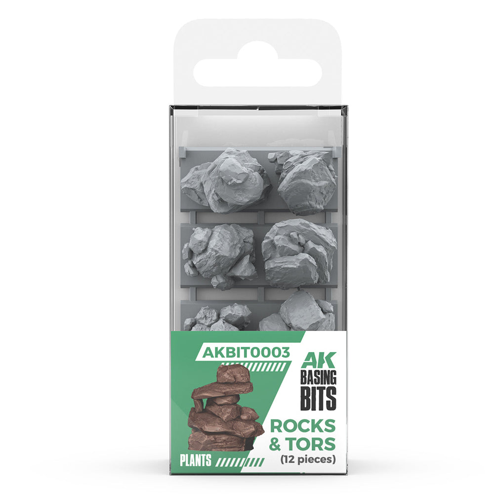 AK Interactive Basing Bits: Rocks & Tors (12 Pieces) (ONLINE ORDER ONLY)