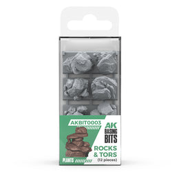 AK Interactive Basing Bits: Rocks & Tors (12 Pieces) (ONLINE ORDER ONLY)
