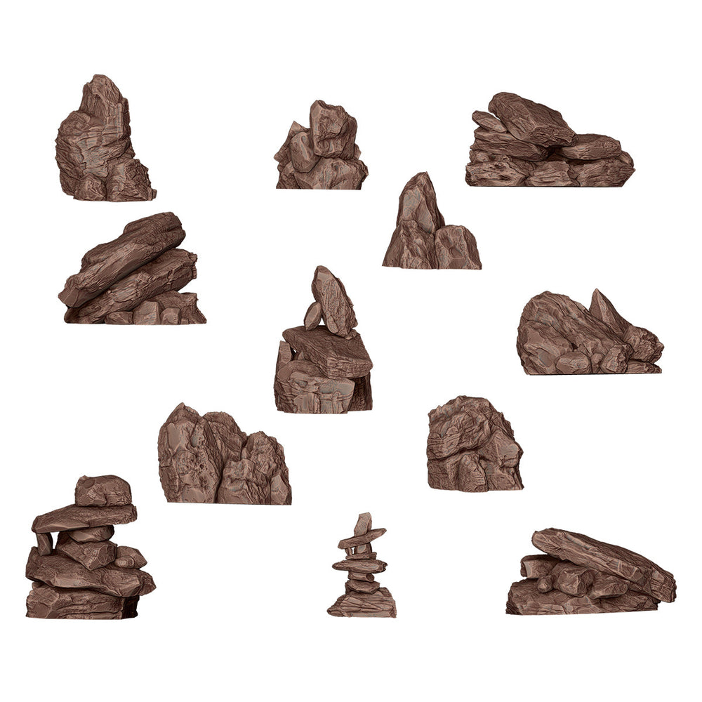 AK Interactive Basing Bits: Rocks & Tors (12 Pieces) (ONLINE ORDER ONLY)