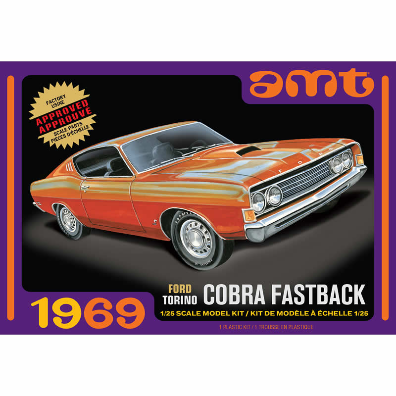 AMT121712 Ford Torino 1969 Cobra Fastback 1/25 Scale Plastic Model Kit AMT (ONLINE ORDER ONLY)