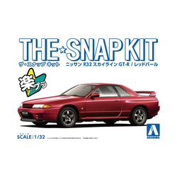 Aoshima: 1/32 The Snap KIt Nissan R32 Skyline GT-R (Red Pearl) Scale Model Kit #14-E (ONLINE ORDER ONLY)