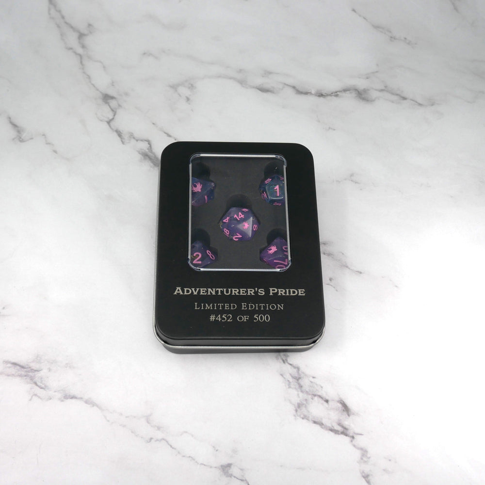 Adventurer's Pride - 7 Piece DnD Dice Set | Limited Edition RPG Gaming Dice (ONLINE ORDER ONLY)