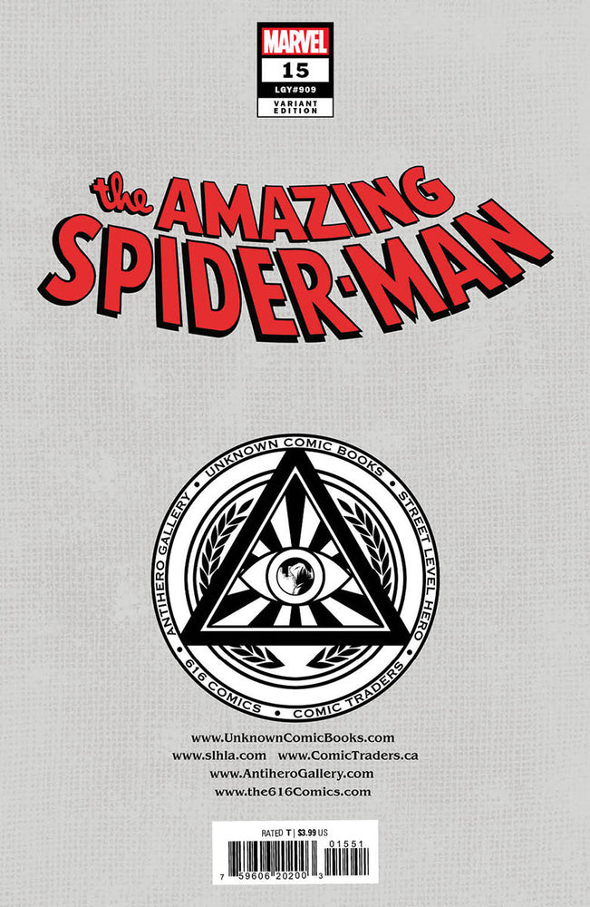 Amazing Spider-Man #15 [Dwb] Unknown Comics R1C0 Exclusive Virgin Var (12/14/2022) (Online Order Only)