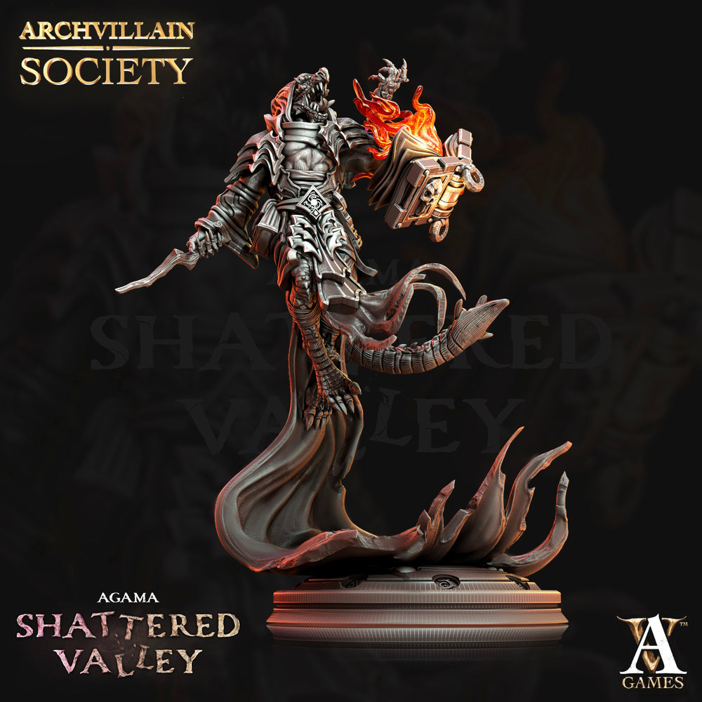 3D Printed Archvillain Games Archvillain Society Vol XIV Agama Lorekeeper - Zhu Serpentsoul 28mm 32mm D&D (Online Only)