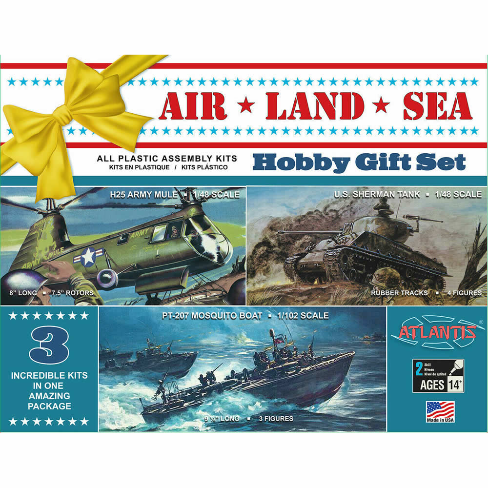 ATM9001 Air, Land and Sea Military Model Gift Set 1/48 and 1/102 Scale (ONLINE ORDER ONLY)