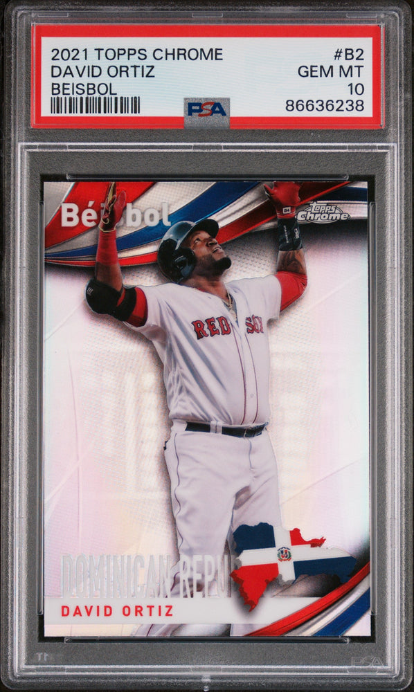 2021 TOPPS CHROME BEISBOL DAVID ORTIZ BEISBOL #B2 - PSA 10 (Online Order Only)