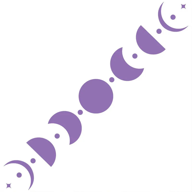50CM Car Sticker Moon Phase Line Row Stars Rear Glass Mystery Witch Stickers Windshield Banner Decoration Vinyl Decals (ONLINE ORDER ONLY)