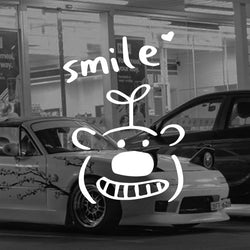 Smiling Bear Cartoon Sticker Car Sticker  Vinyl Decals - For Cars, Trucks, Walls, Laptops, Windows, Motorcycles, Bumpers (ONLINE ORDER ONLY)