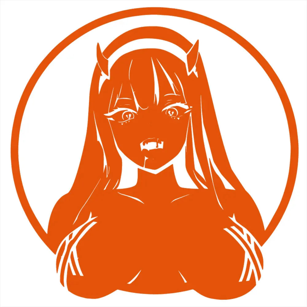 Zero Two ECCHI | Darling In The | FRANXX Car Sticker Sexy The Devil Anime Beautiful Girl Stickers Auto Parts Window Vinyl Decals (ONLINE ORDER ONLY)