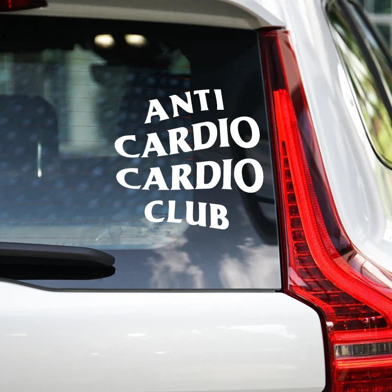 ANTI CARDIO CLUB stickers,Vinyl Decals For Cars, Trucks, Walls, Laptops, Windows, Motorcycles, Bumpers Or Crafts (ONLINE ORDER ONLY)