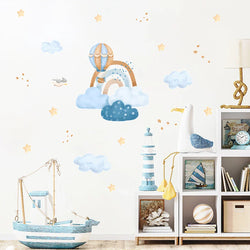 Cartoon Rainbow Sun Clouds Heart Stars Nursery Wall Decal (ONLINE ORDER ONLY)
