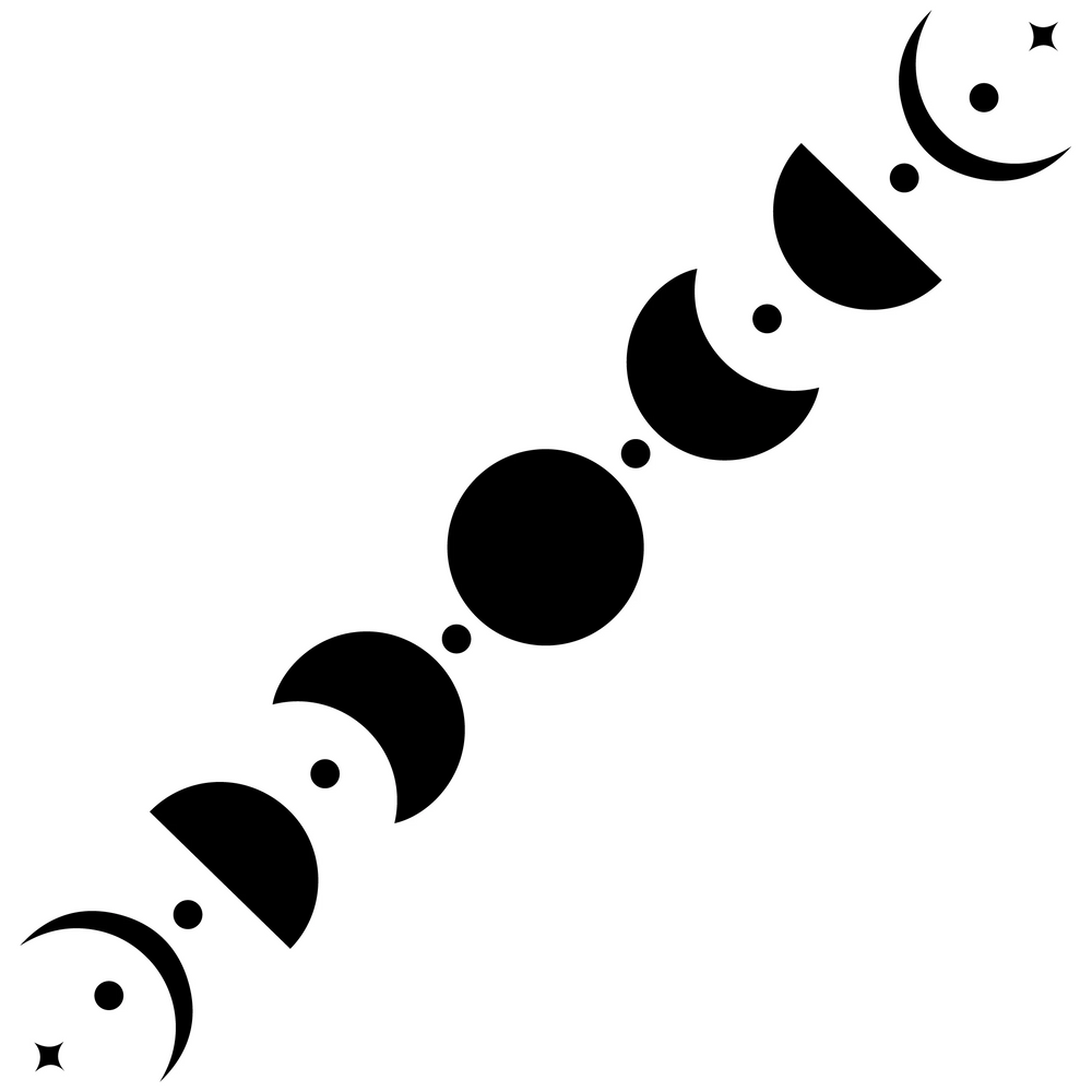 50CM Car Sticker Moon Phase Line Row Stars Rear Glass Mystery Witch Stickers Windshield Banner Decoration Vinyl Decals (ONLINE ORDER ONLY)