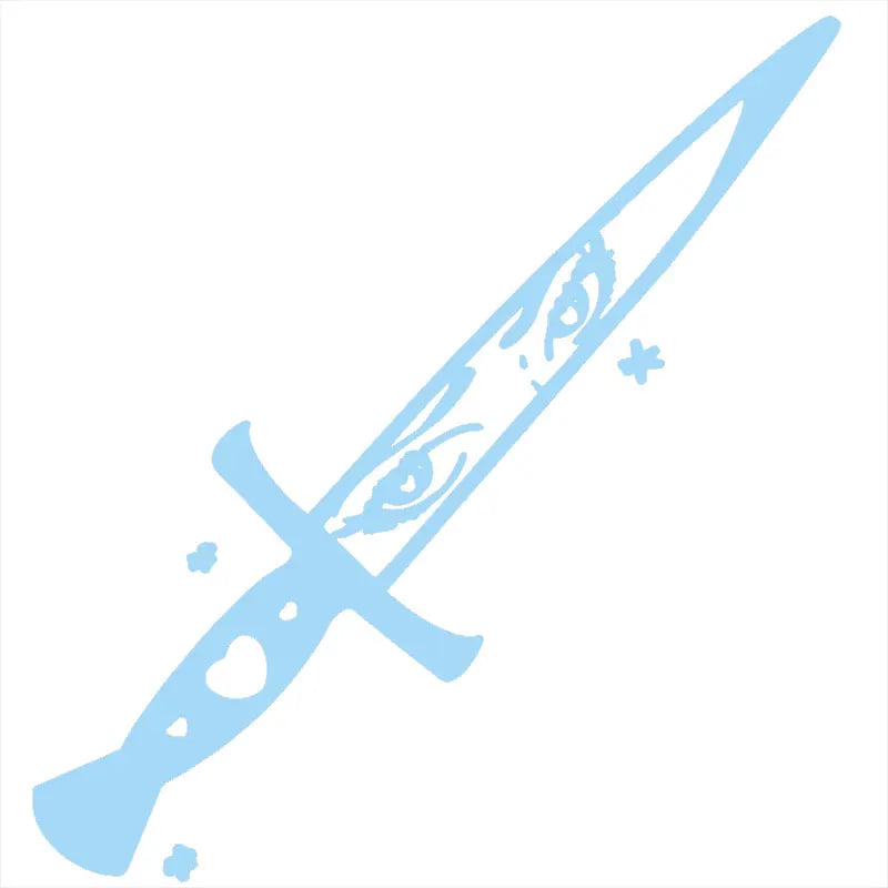 Kawaii Anime Eyes Knife Car Sticker Decoration Auto Parts Window Laptop Stickers Cartoon Senpai Dagger Waterproof Vinyl Decals (ONLINE ORDER ONLY)