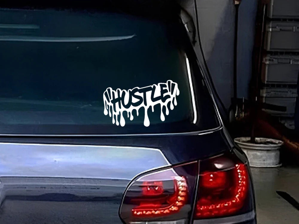 HUSTLE Sticker,Car Stickers, Vinyl Decals - For Cars, Trucks, Walls, Laptops, Windows, Motorcycles, Bumpers Or Crafts (Online Order Only)
