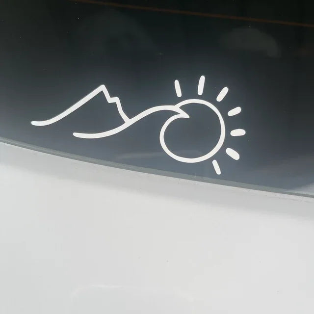 Mount And Sun Car Stickers Sunrise Decorative Style Vinyl Decals For Audi A3 8P, Tesla Model 3, BMW E46, Kia (ONLINE ORDER ONLY)