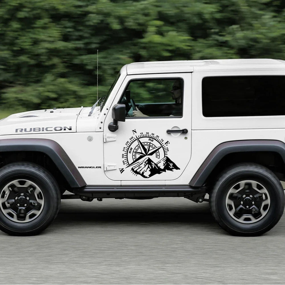 Compass Mountain Car Sticker Sports Jungle Adventure Spirit Personality Body Styling Vinyl Decals All Vehicles Suitable For (ONLINE ORDER ONLY)