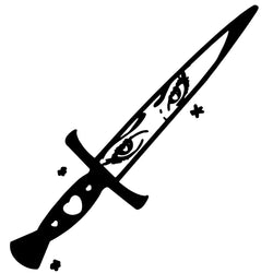 Kawaii Anime Eyes Knife Car Sticker Decoration Auto Parts Window Laptop Stickers Cartoon Senpai Dagger Waterproof Vinyl Decals (ONLINE ORDER ONLY)