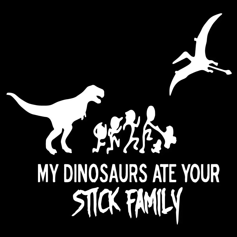 Dinosaurs Eat Sticks Family Car Stickers Decorate Windshields Laptop Tablets Waterproof Sun Protection Fun Stickers Vinyl Decals (ONLINE ORDER ONLY)