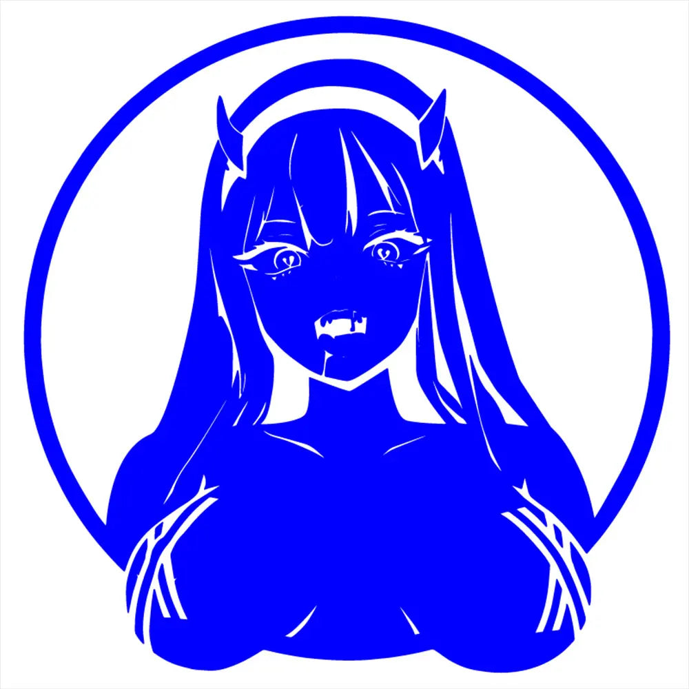 Zero Two ECCHI | Darling In The | FRANXX Car Sticker Sexy The Devil Anime Beautiful Girl Stickers Auto Parts Window Vinyl Decals (ONLINE ORDER ONLY)