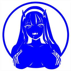 Zero Two ECCHI | Darling In The | FRANXX Car Sticker Sexy The Devil Anime Beautiful Girl Stickers Auto Parts Window Vinyl Decals (ONLINE ORDER ONLY)