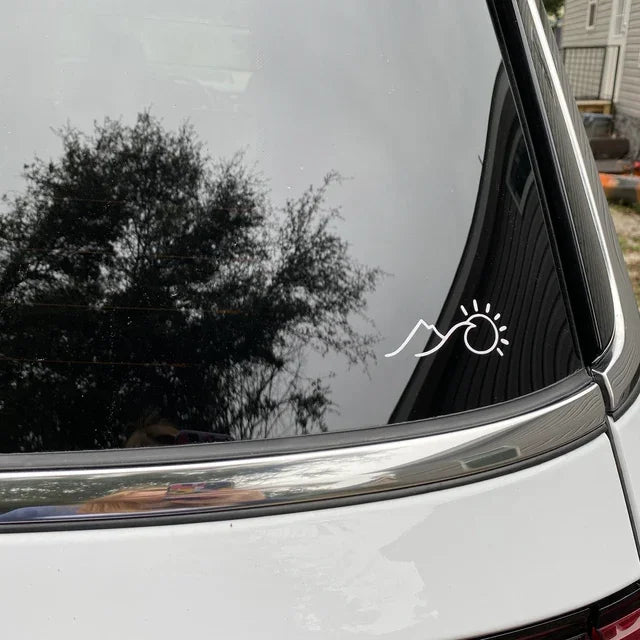Mount And Sun Car Stickers Sunrise Decorative Style Vinyl Decals For Audi A3 8P, Tesla Model 3, BMW E46, Kia (ONLINE ORDER ONLY)