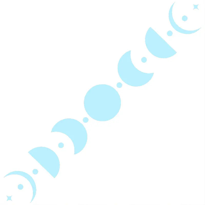 50CM Car Sticker Moon Phase Line Row Stars Rear Glass Mystery Witch Stickers Windshield Banner Decoration Vinyl Decals (ONLINE ORDER ONLY)