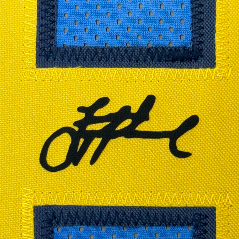 Framed Facsimile Autographed Troy Aikman 35x39 UCLA Blue Reprint Laser Auto College Football Jersey Size Men's XL (ONLINE ORDER ONLY)