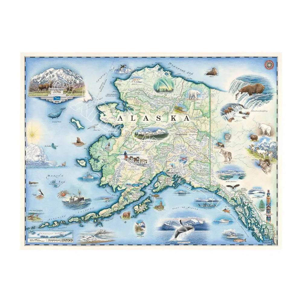 Alaska State 1000 Piece Jigsaw Puzzle Xplorer Maps (ONLINE ORDER ONLY)