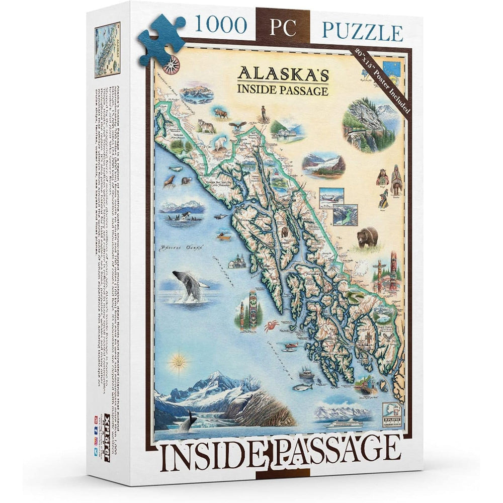 Alaska's Inside Passage 1000 Piece Jigsaw Puzzle Xplorer Maps (ONLINE ORDER ONLY)