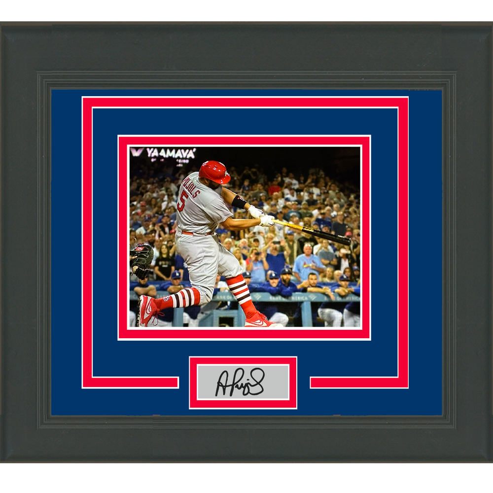 Framed Albert Pujols 700th Home Run Facsimile Laser Engraved Signature Auto St. Louis Cardinals 11x14 Baseball Photo (ONLINE ORDER ONLY)