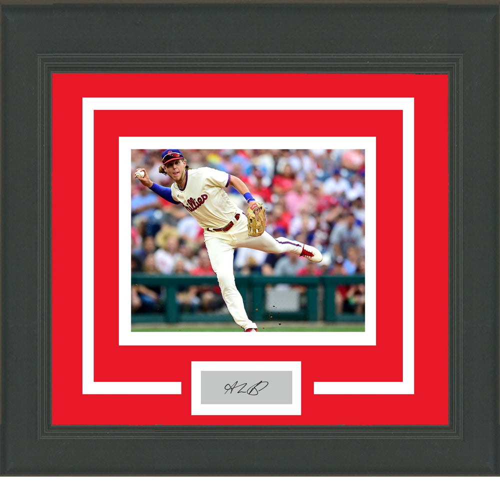 Framed Alec Bohm Facsimile Laser Engraved Signature Auto Philadelphia Phillies 11x14 Baseball Photo (ONLINE ORDER ONLY)