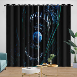 Alien Earth Curtains Pattern Blackout Window Drapes (ONLINE ORDER ONLY)