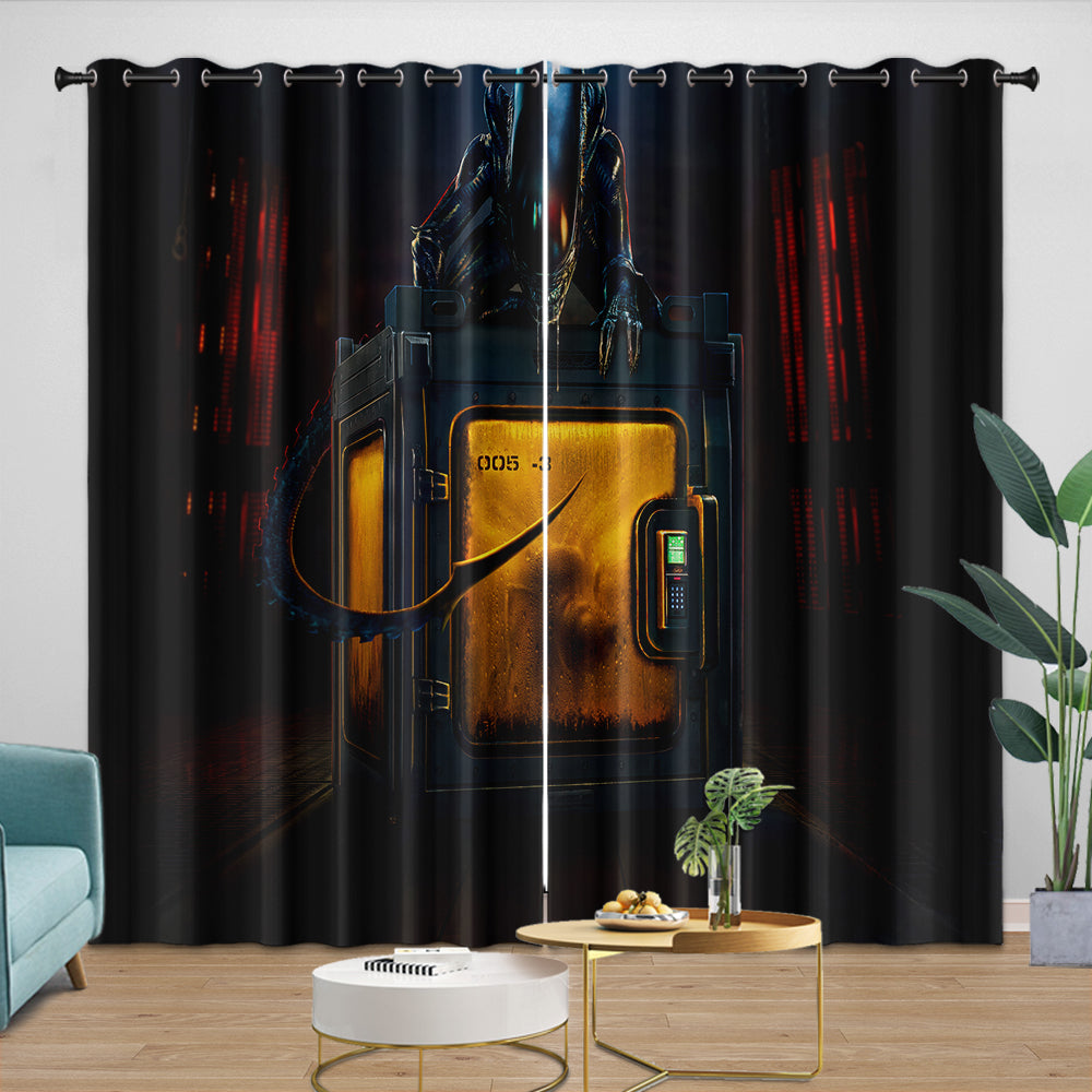Alien Earth Curtains Pattern Blackout Window Drapes (ONLINE ORDER ONLY)