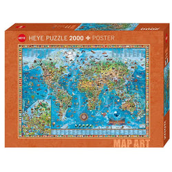 Amazing World Map Art 2000 Piece Jigsaw Puzzle Heye (ONLINE ORDER ONLY)