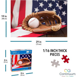 American Flag & Baseball Mitt 1000 Piece Jigsaw Puzzle Continuum (ONLINE ORDER ONLY)