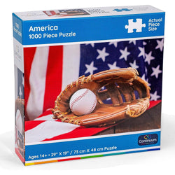 American Flag & Baseball Mitt 1000 Piece Jigsaw Puzzle Continuum (ONLINE ORDER ONLY)