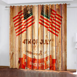 American Flag Curtains Pattern Blackout Window Drapes (Online Order Only)