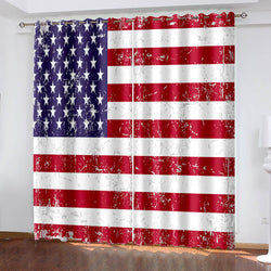 American Flag Curtains Pattern Blackout Window Drapes (Online Order Only)